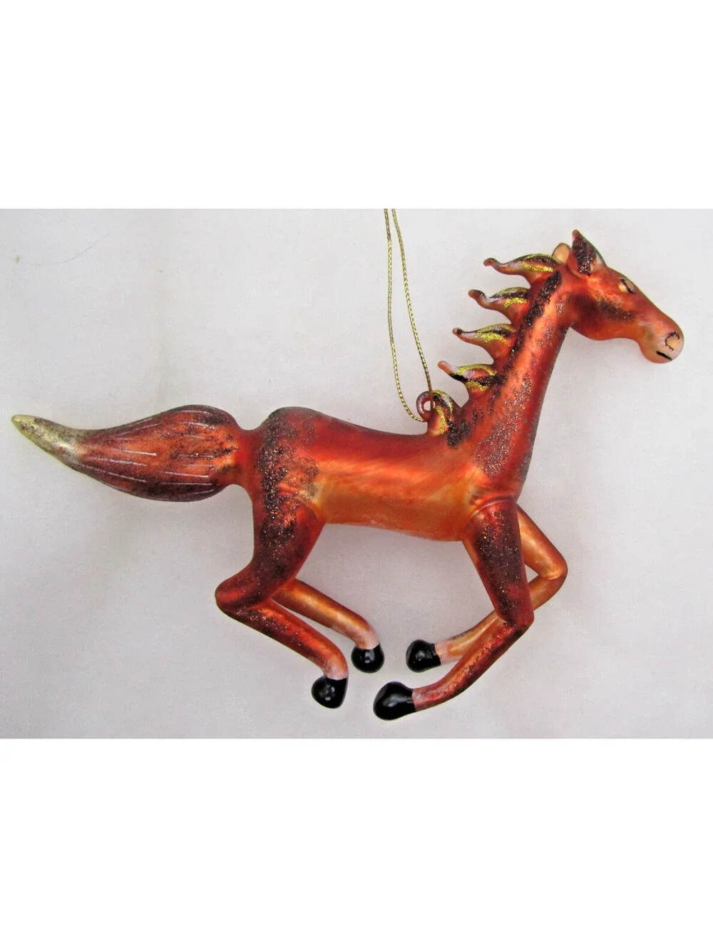 Boxed Asian Slavic Treasures Hand-Blown Glass Brown Trotter Ornament AT-066